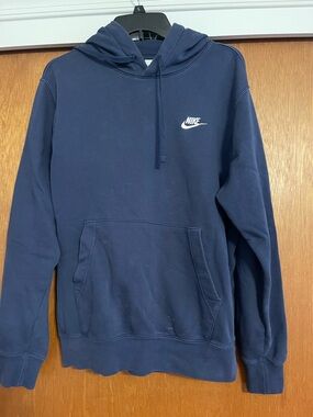 Nike Navy Pullover Hoodie with White Swoosh